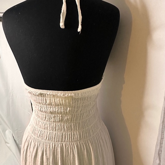 SEASPICE COTTON WHITE HALTER DRESS - Picture 6 of 6